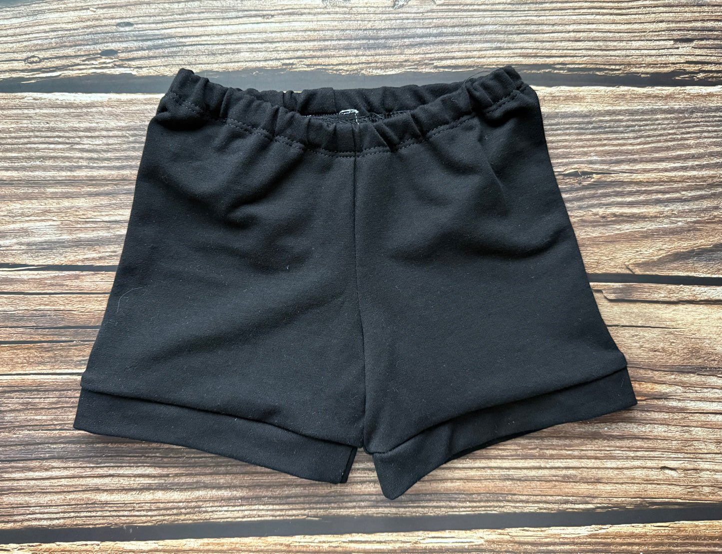 French Terry Black Shorts