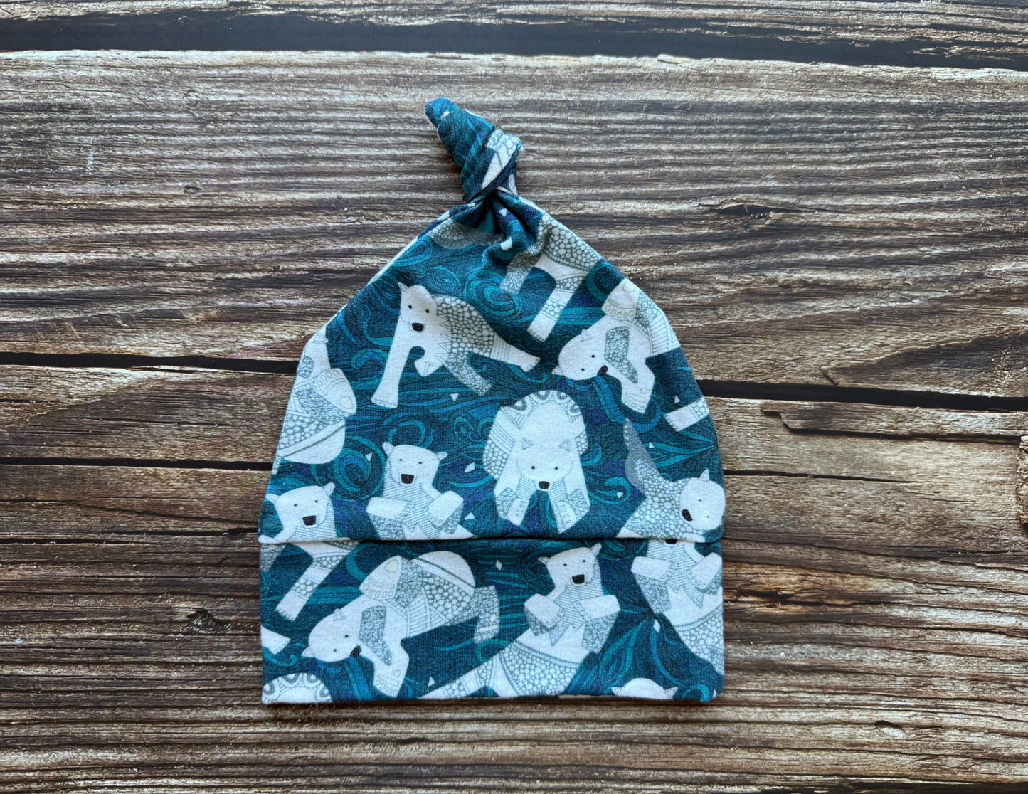 Newborn Printed Knot Toque