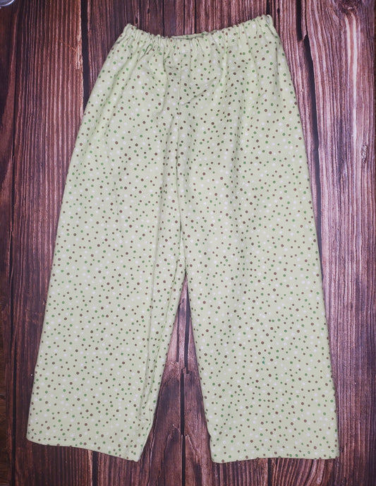 Green Polka Dot Flannel Pj Pant